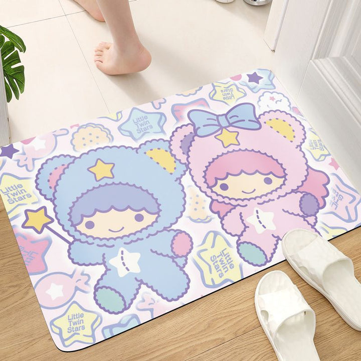 Vibrant Illustration Bath Mat with Non-Slip Backing