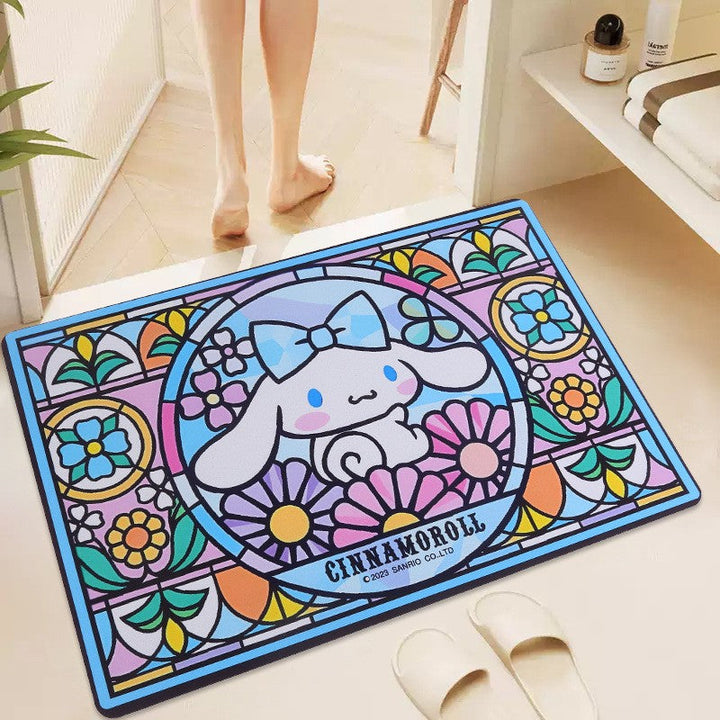 Vibrant Illustration Bath Mat with Non-Slip Backing