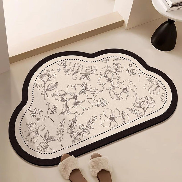 Retro Geometric Bathroom Floor Mat – Vintage-Inspired Design