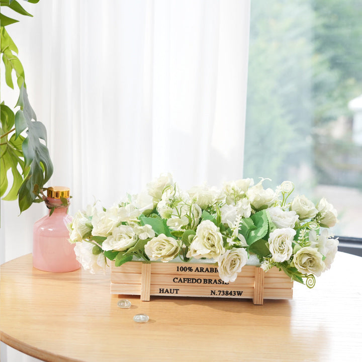 Rustic Wooden Artificial Flower Arrangement for Home & Office Decor