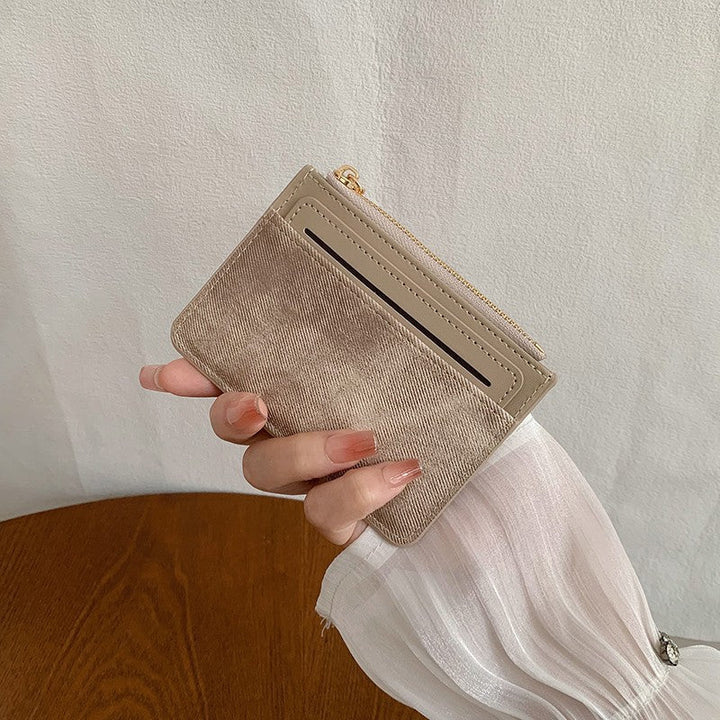 Compact Multi-Pocket Card Organizer Wallet with Zippered Coin Pouch