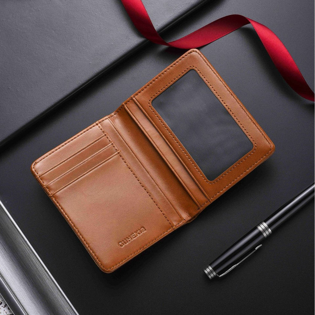 Slim Leather Card Wallet - Minimalist Design