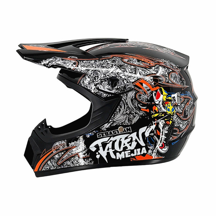 TrailShield Pro Full-Face Motocross Helmet with Extended Visor and Reinforced Chin Guard