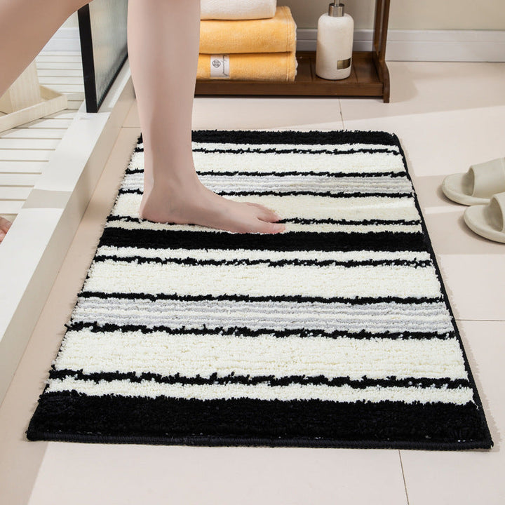 Premium Plush Striped Bath Mat – Ultra-Soft & Non-Slip