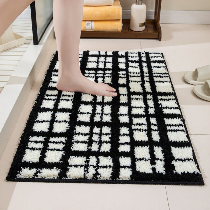 Premium Plush Striped Bath Mat – Ultra-Soft & Non-Slip