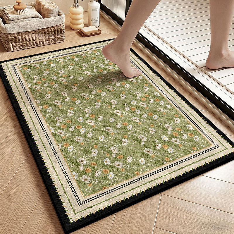 Botanical Garden Bath Mat - Vintage Floral Design