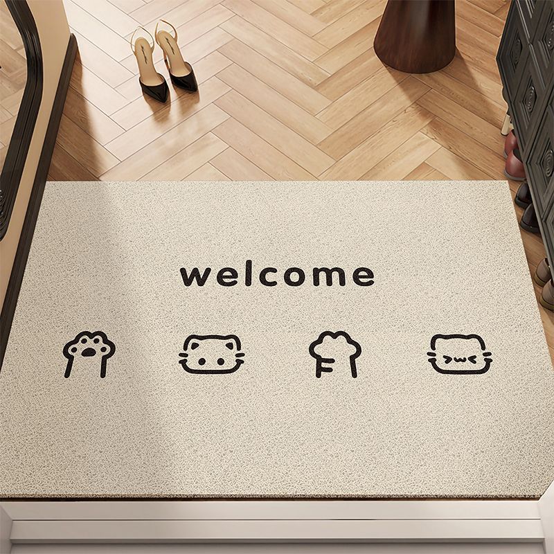 Cheerful Character Entryway Mat with Non-Slip Backing