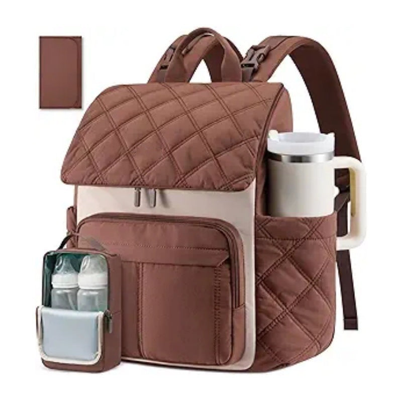 Quilted Everyday Carry Backpack with Insulated Pocket