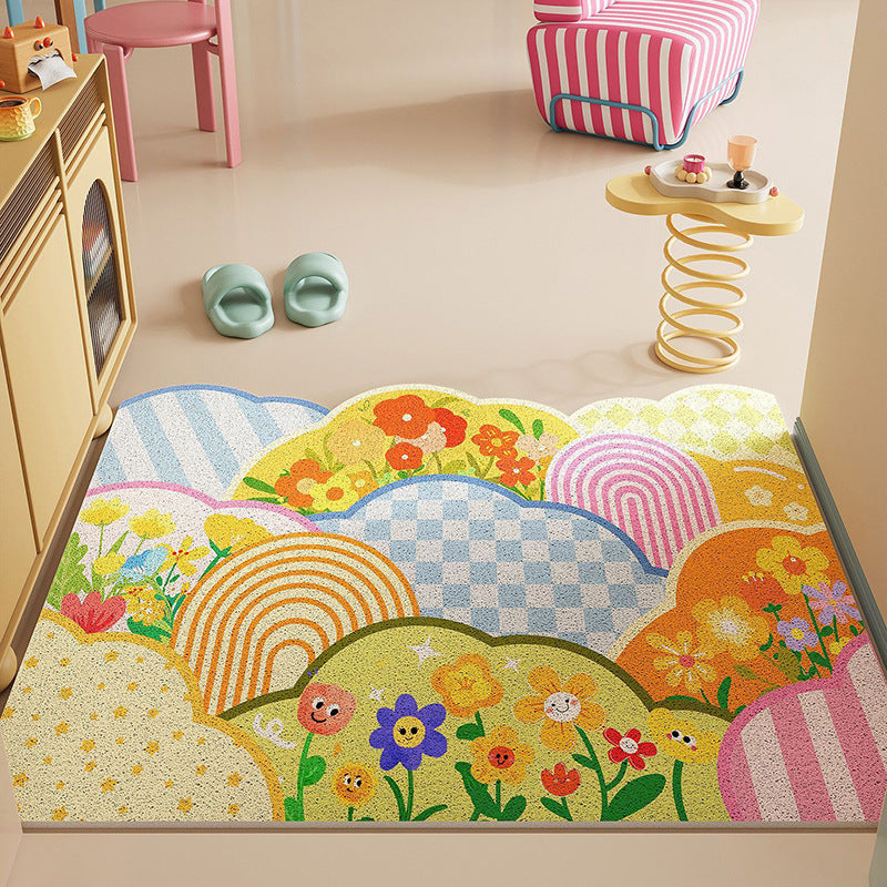 Botanical Bloom Entryway Mat - Floral Design with Non-Slip Backing