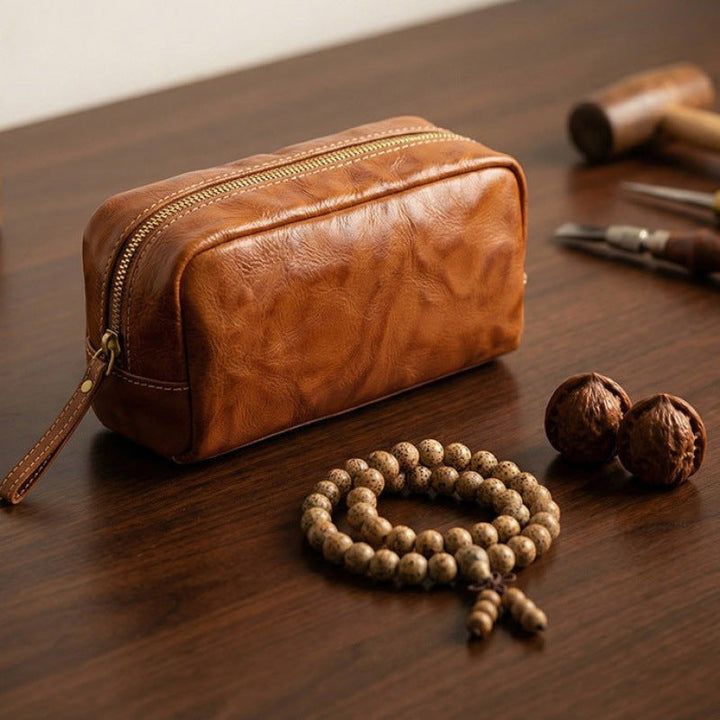 Premium Leather Writing Organizer - Stylish Pencil Case