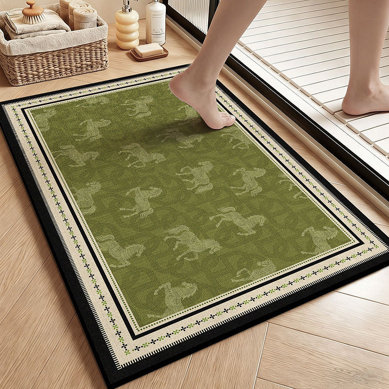 Botanical Garden Bath Mat - Vintage Floral Design