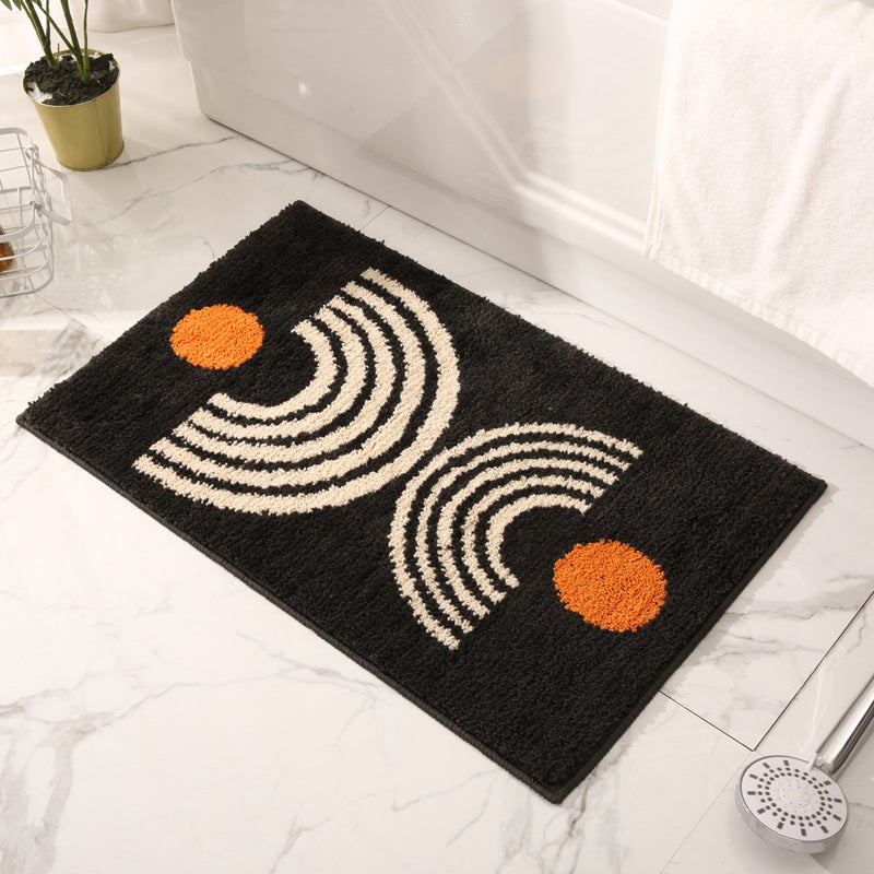 Premium Plush Geometric Bathroom Mat with Non-Slip Backing