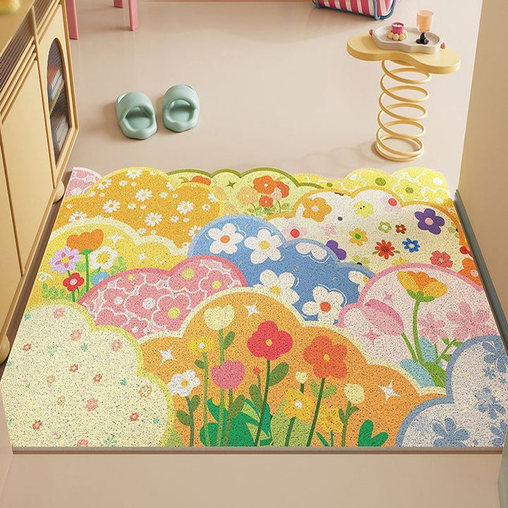 Botanical Bloom Area Rug - Vintage Floral Design for Living Rooms & Bedrooms