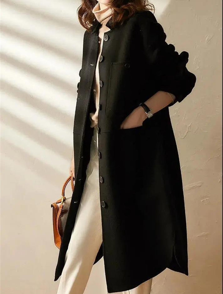 Elegant Flowing Long Coat - Soft Fabric for Casual to Formal Wear