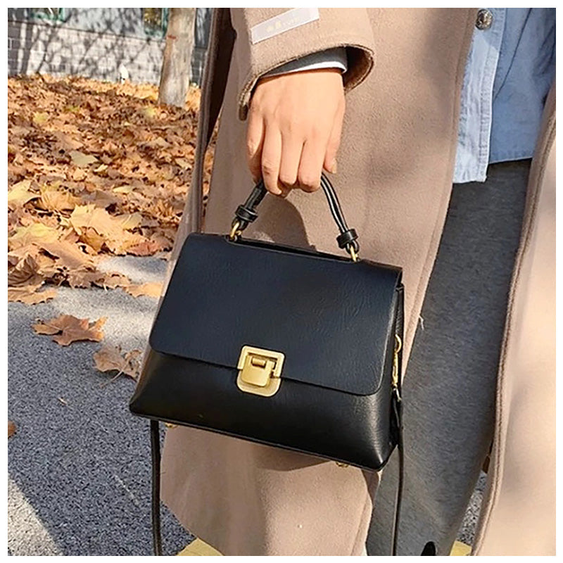 Reeve – Structured Vegan Leather Top Handle Satchel Bag