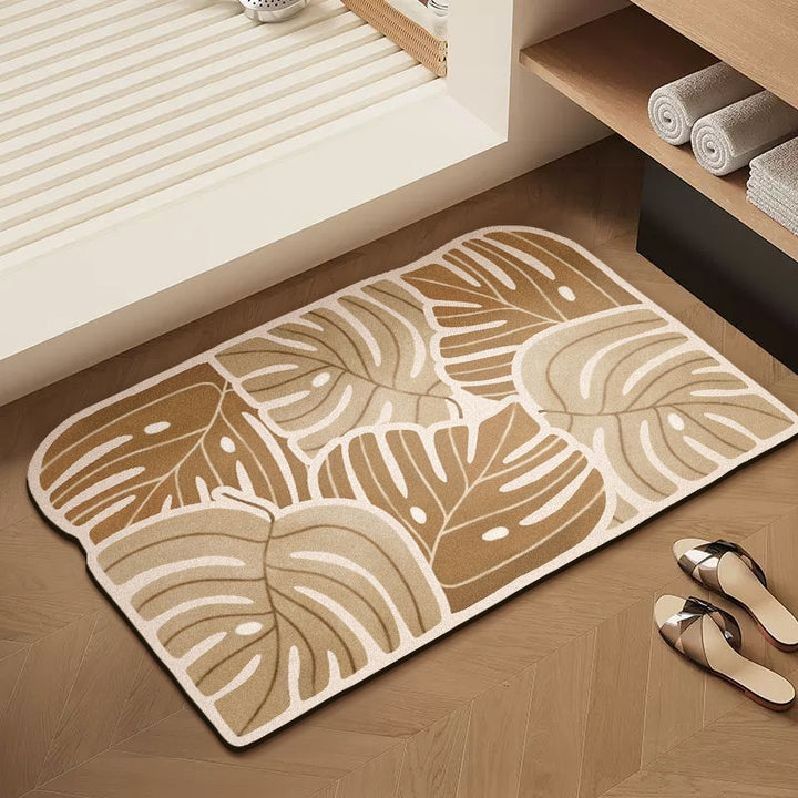 Botanical Elegance Bath Mat - Soft Floral Design with Non-Slip Backing