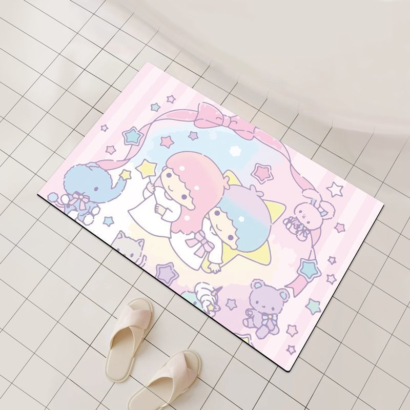 Vibrant Illustration Bath Mat with Non-Slip Backing