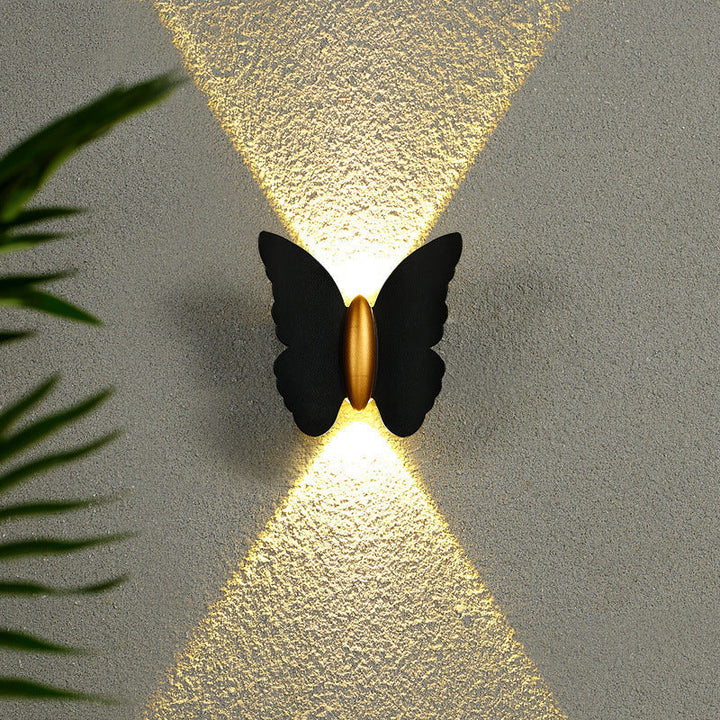 Nature-Inspired Butterfly Outdoor Wall Light - Warm White LED