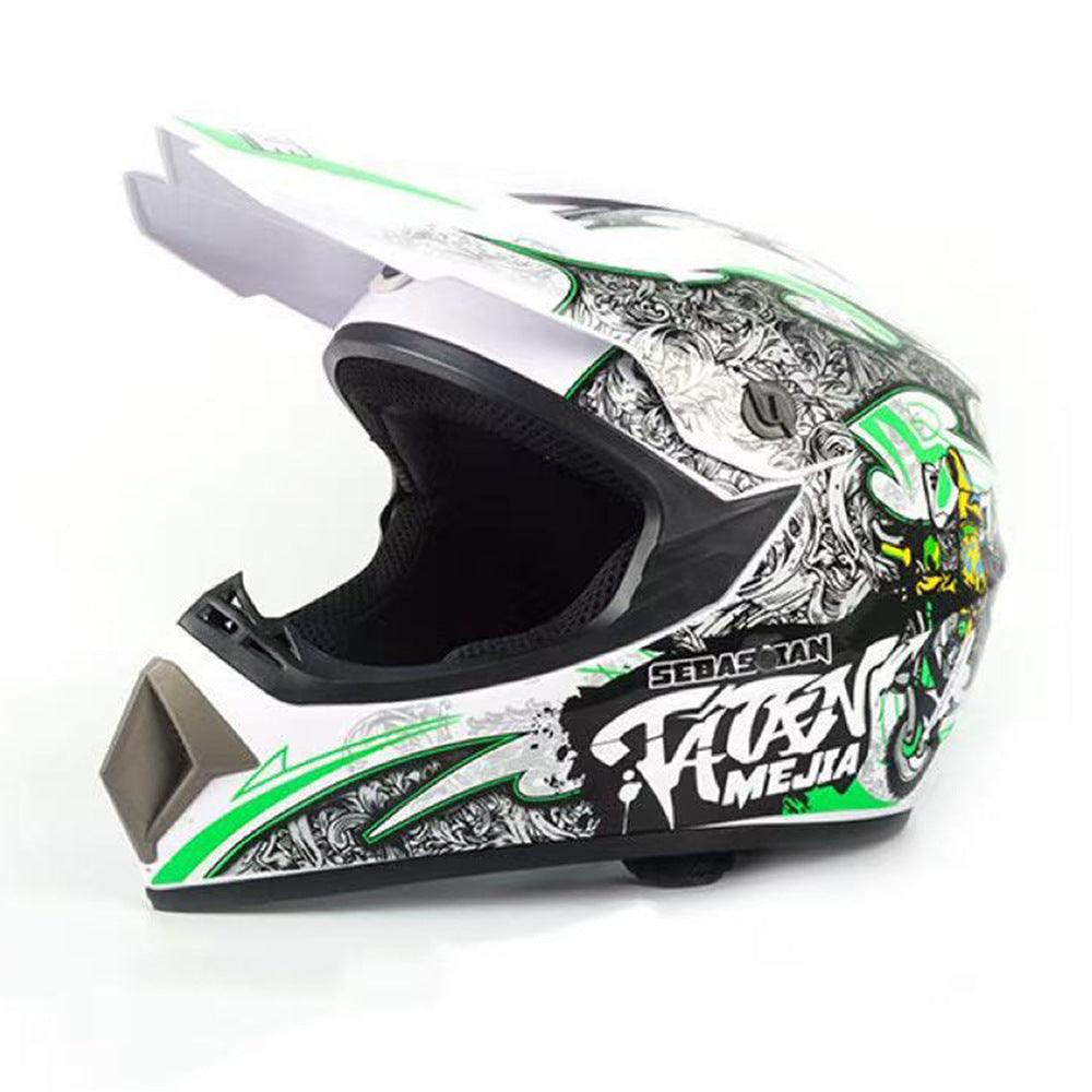TrailShield Pro Full-Face Motocross Helmet with Extended Visor and Reinforced Chin Guard