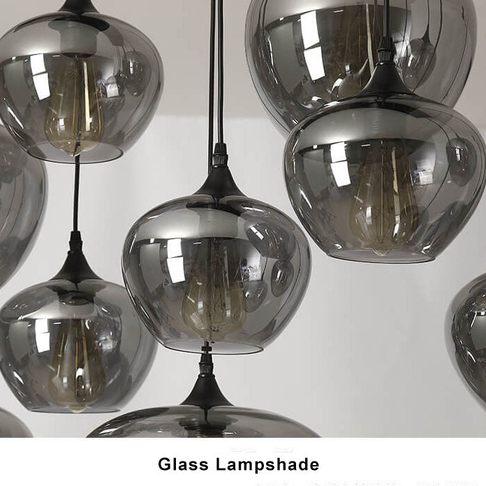 Modern Smoke Gray Glass 1-Bulb LED Pendant Lamp