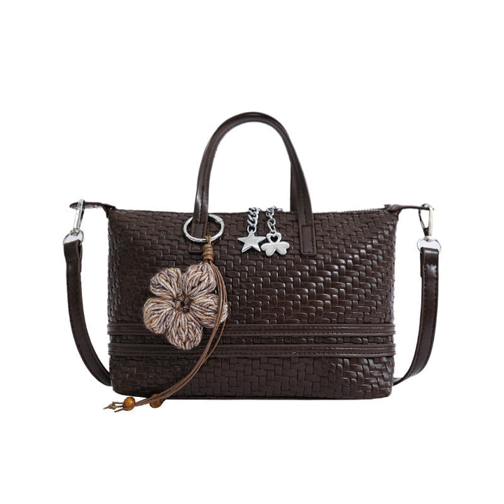 Woven Texture Structured Tote Handbag