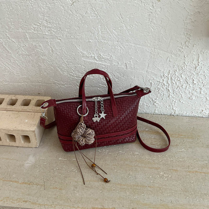 Woven Texture Structured Tote Handbag
