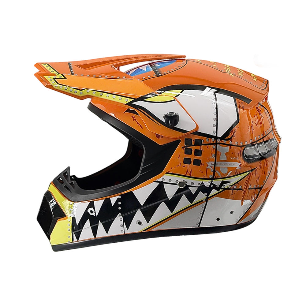 TrailShield Pro Full-Face Motocross Helmet with Extended Visor and Reinforced Chin Guard