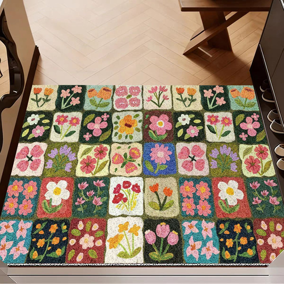 Botanical Bloom Area Rug - Vintage Floral Design for Living Rooms & Bedrooms