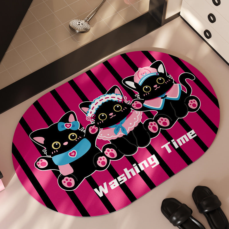 Motivational Belief Round Floor Mat with Non-Slip Base