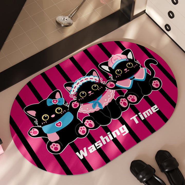 Motivational Belief Round Floor Mat with Non-Slip Base