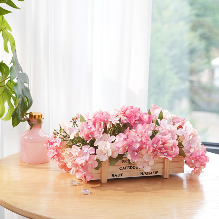 Rustic Wooden Artificial Flower Arrangement for Home & Office Decor