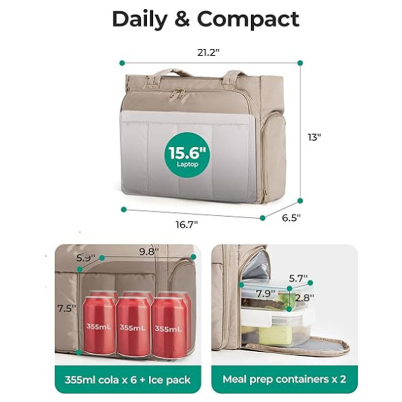Premium Insulated Lunch Tote with Laptop Compartment - Water-Resistant