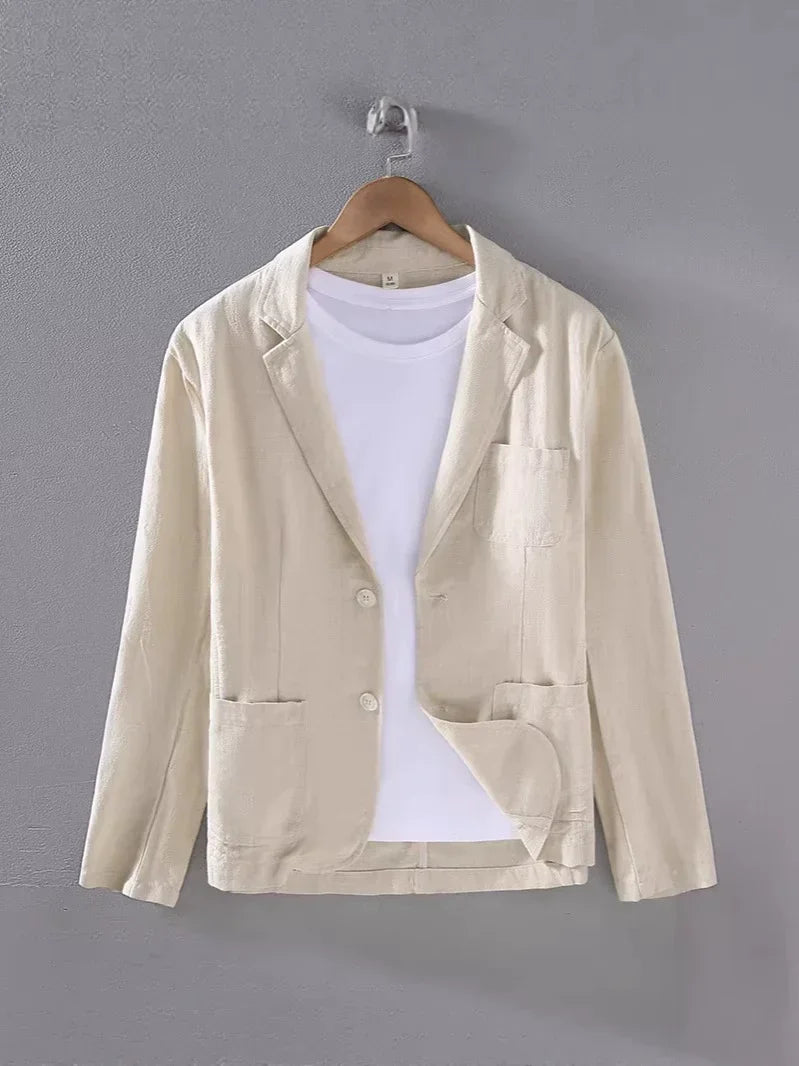Men's Unstructured Linen Summer Blazer – Breathable Casual-Elegant Jacket