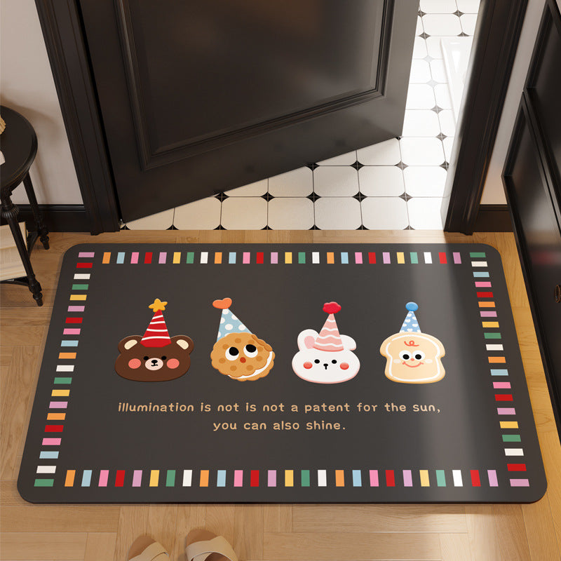 Motivational Belief Round Floor Mat with Non-Slip Base