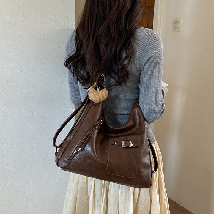 Classic Soft Leather Shoulder Hobo Bag