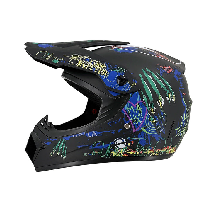 TrailShield Pro Full-Face Motocross Helmet with Extended Visor and Reinforced Chin Guard