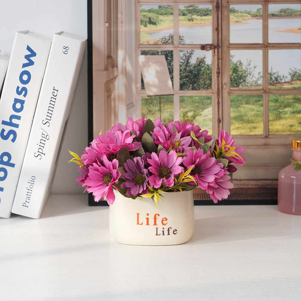 Eternal Bloom Faux Flower Bouquet - Realistic Artificial Flowers for Home Decor