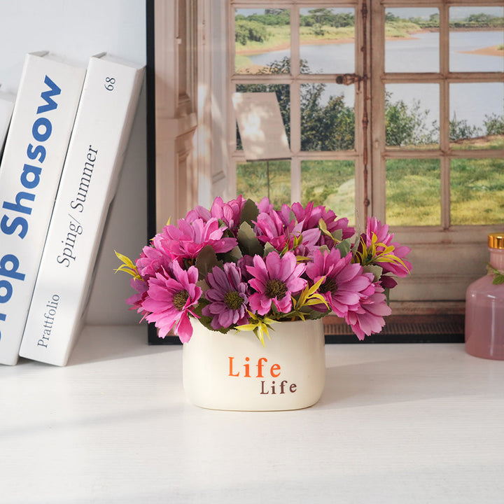 Eternal Bloom Faux Flower Bouquet - Realistic Artificial Flowers for Home Decor
