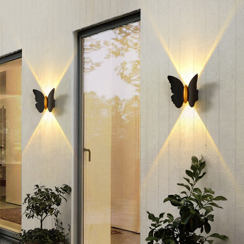 Nature-Inspired Butterfly Outdoor Wall Light - Warm White LED