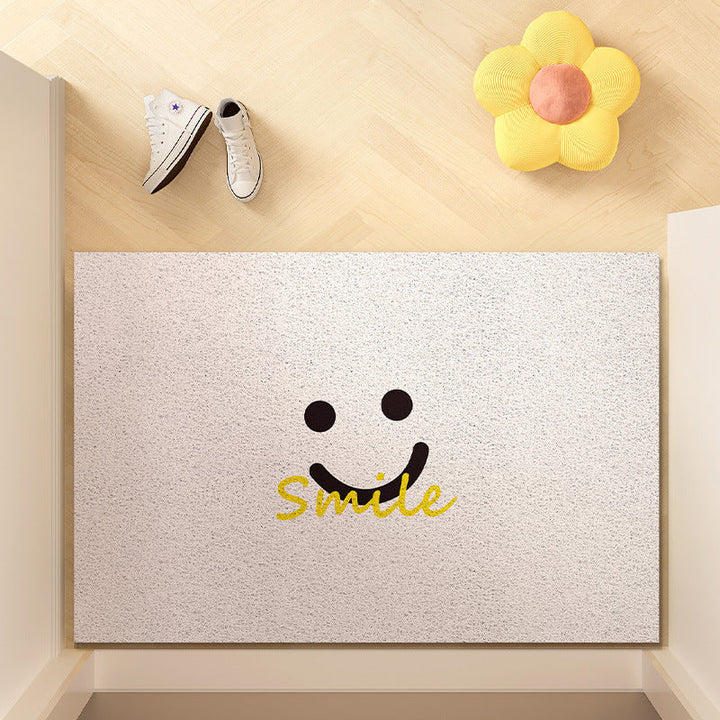 Smiley Face Welcome Entry Mat with Non-Slip Backing