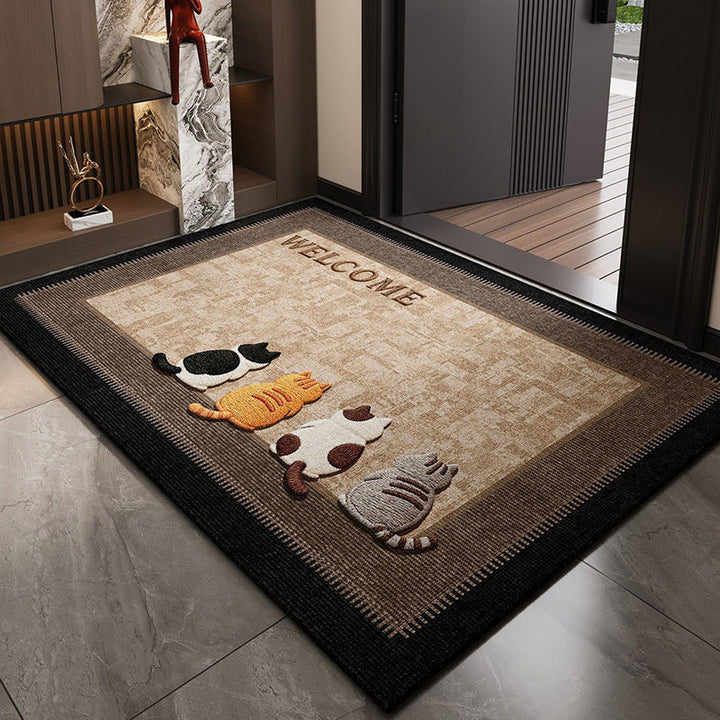 Playful Puppy Cartoon Entryway Rug - Fun Dog Design for Pet Lovers