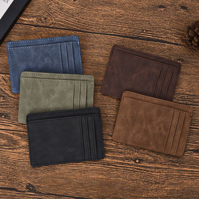 Premium Slim Leather Card Wallet - Minimalist Design