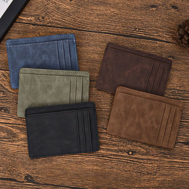 Premium Slim Leather Card Wallet - Minimalist Design