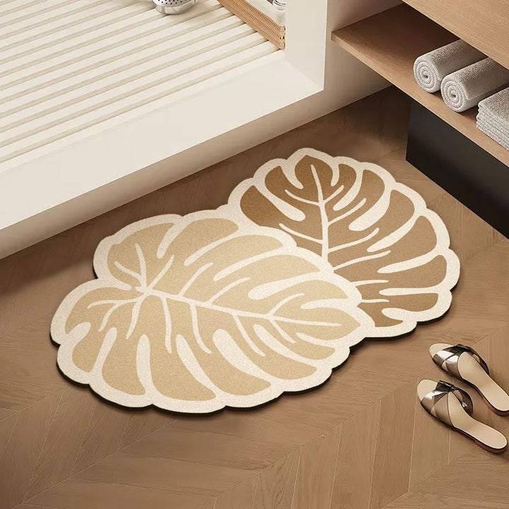 Botanical Elegance Bath Mat - Soft Floral Design with Non-Slip Backing