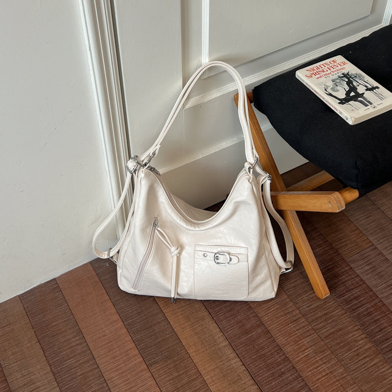 Classic Soft Leather Shoulder Hobo Bag