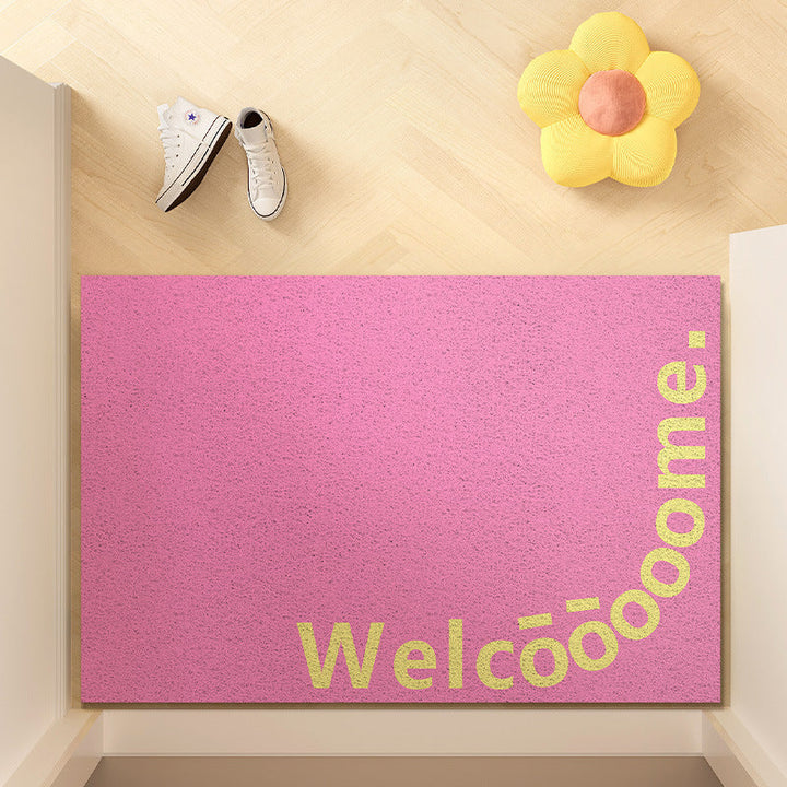 Smiley Face Welcome Entry Mat with Non-Slip Backing