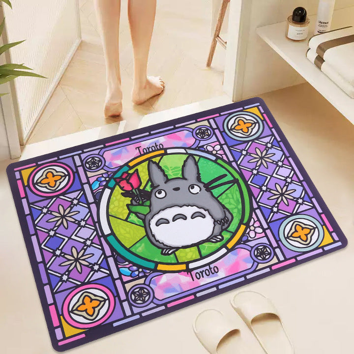 Vibrant Illustration Bath Mat with Non-Slip Backing