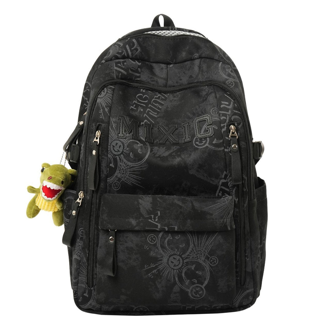 Modern Graphic Print School Backpack with Padded Straps