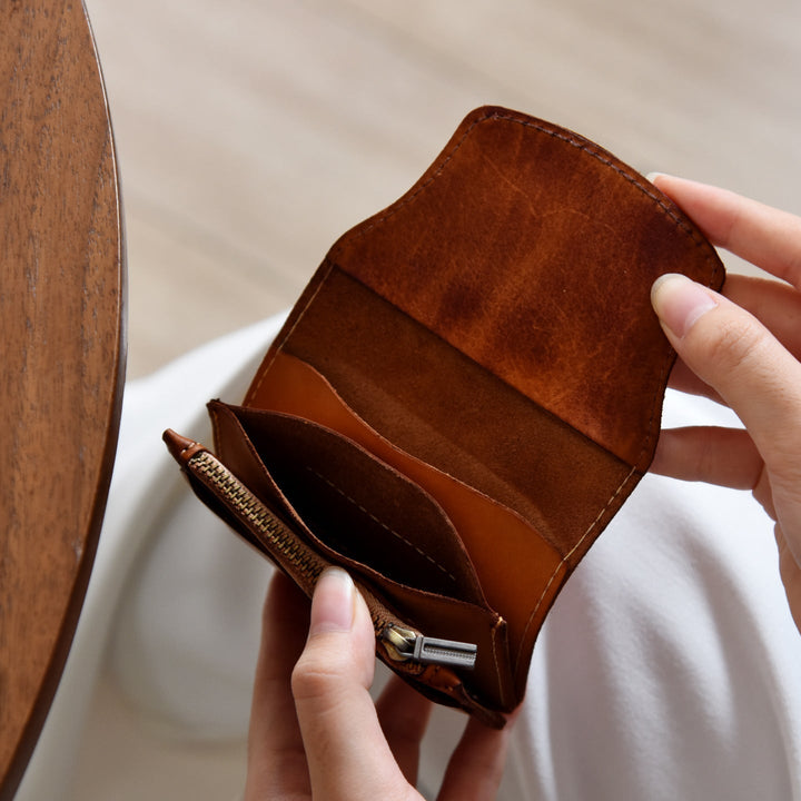Slim Leather Card Organizer Wallet - Premium Compact Design