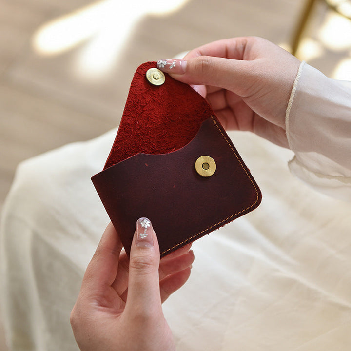 Slim Leather Card Wallet - Premium Minimalist Design